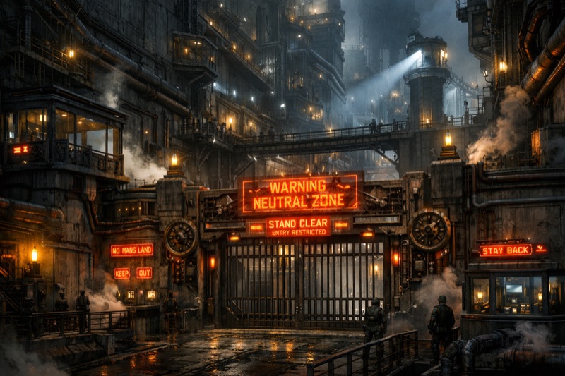 The Neutral Zone in Ezekiel - wasteland between Humanópolis and Automaton Urbis